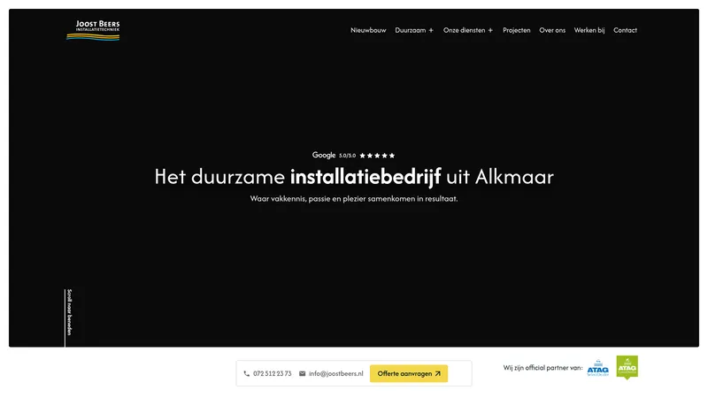 Website van Joost Beers Installatietechniek