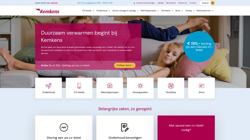 Website van Kemkens Installatieburo B.V