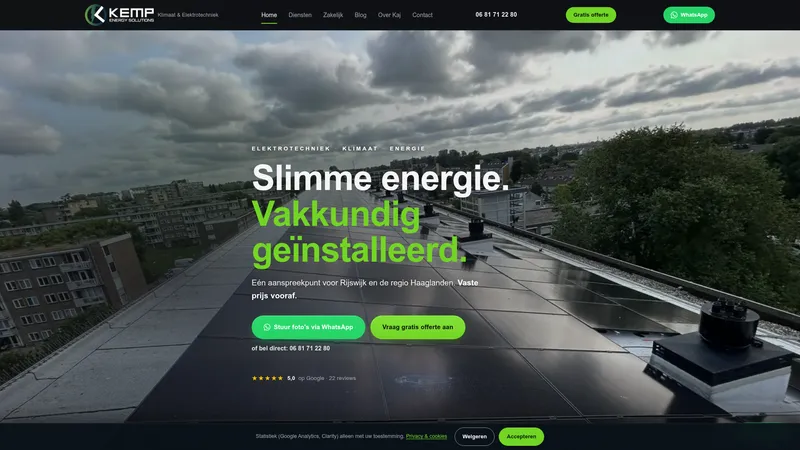 Website van Kemp Energy Solutions