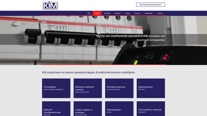 Website van Keurings- en Inspectiebedrijf Maastricht