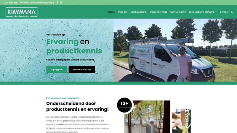 Website van Kimwana Dienstverlening