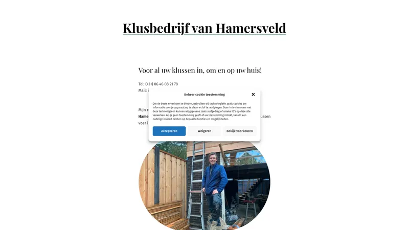 Website van Klusbedrijf Van Hamersveld