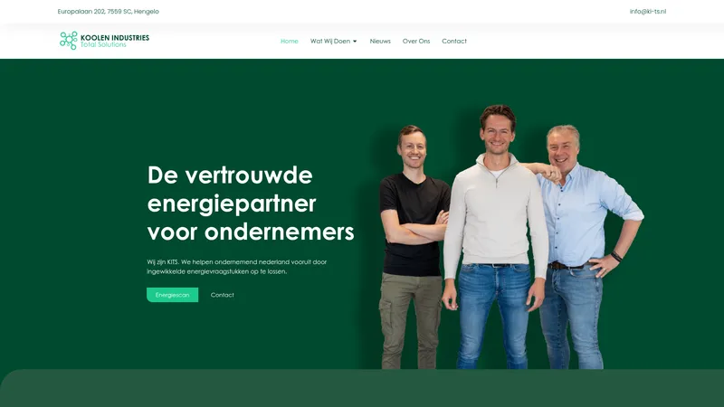 Website van Koolen Industries Total Solutions