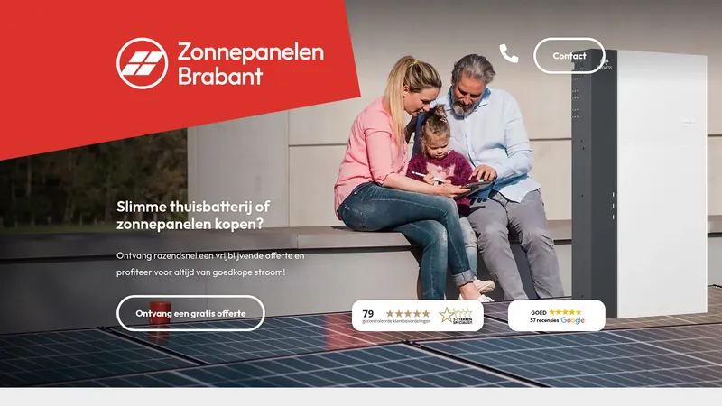 Website van Koop hoog kwalitieit zonnepanelen Zonnepanelen Brabant