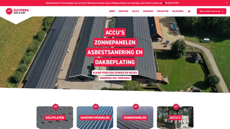 Website van Kuijpers Dak & Zon B.V
