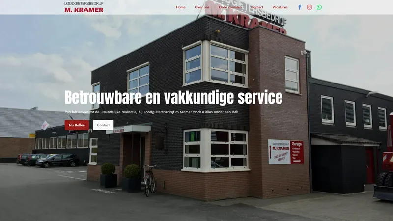 Website van Loodgietersbedrijf M. Kramer
