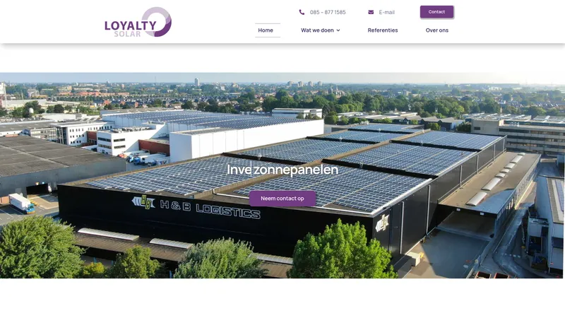 Website van Loyalty Solar