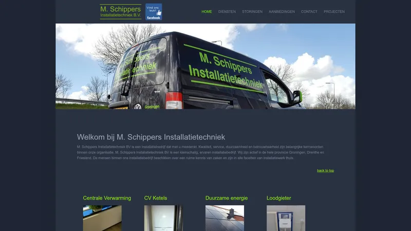 Website van M. Schippers Installatietechniek BV