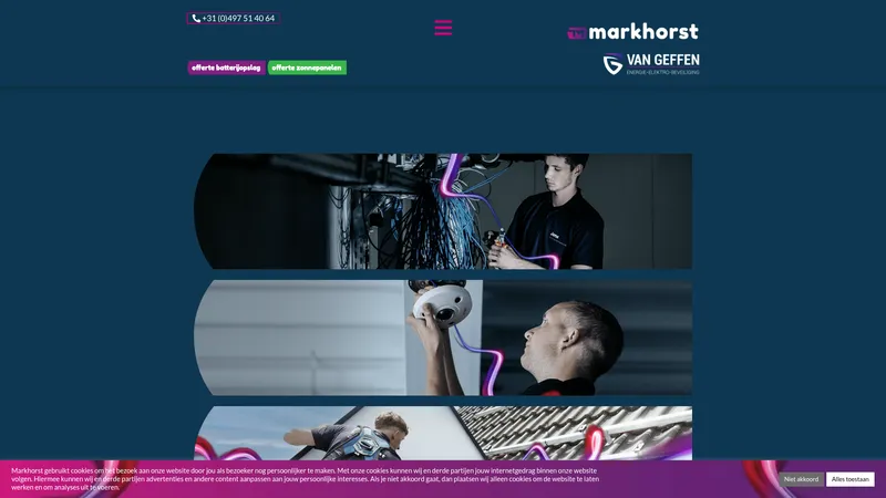 Website van Markhorst B.V.