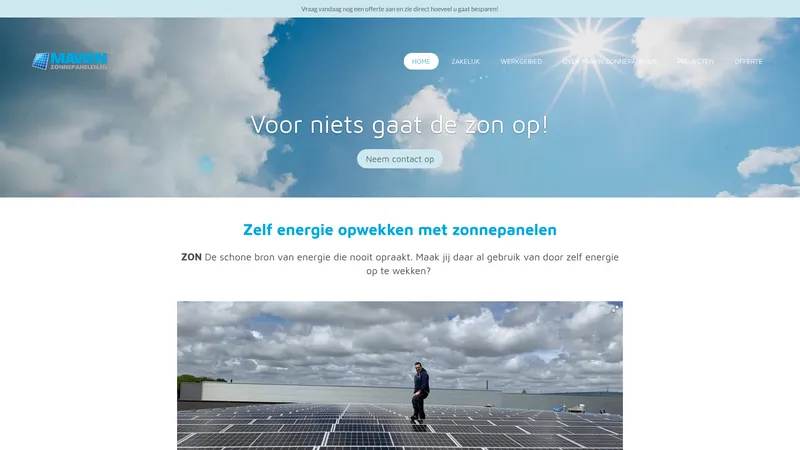 Website van mawin-zonnepanelen