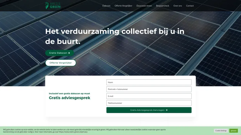Website van Metis Green