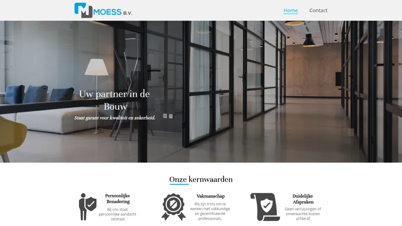 Website van Moess B.V. Bouw en Renovatie
