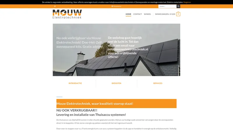 Website van Mouw Elektrotechniek
