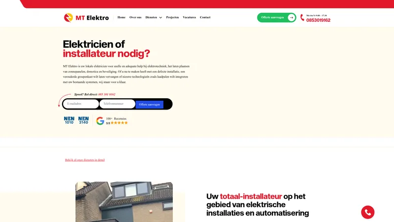Website van Mtelektro