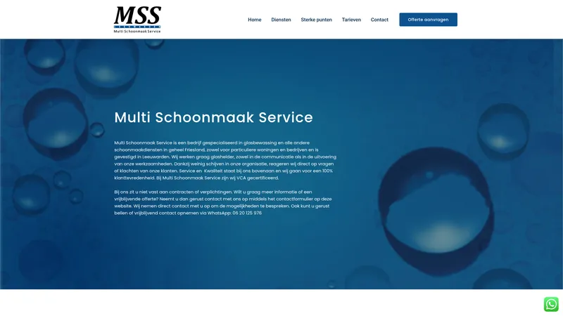 Website van Multi Schoonmaak Service