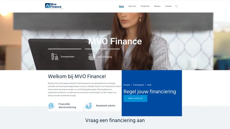 Website van MVO Finance