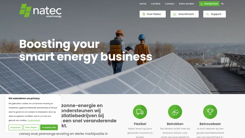 Website van Natec Sunergy B.V.