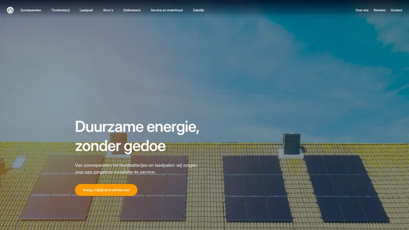 Website van ODV Zonnepanelen