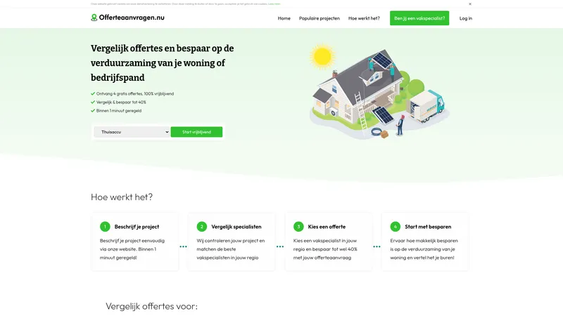 Website van Offerteaanvragen.nu