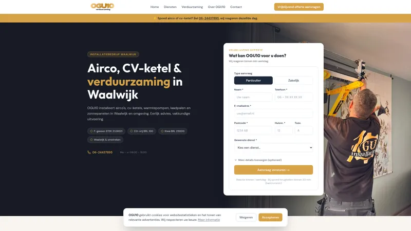 Website van OGU10 installatie