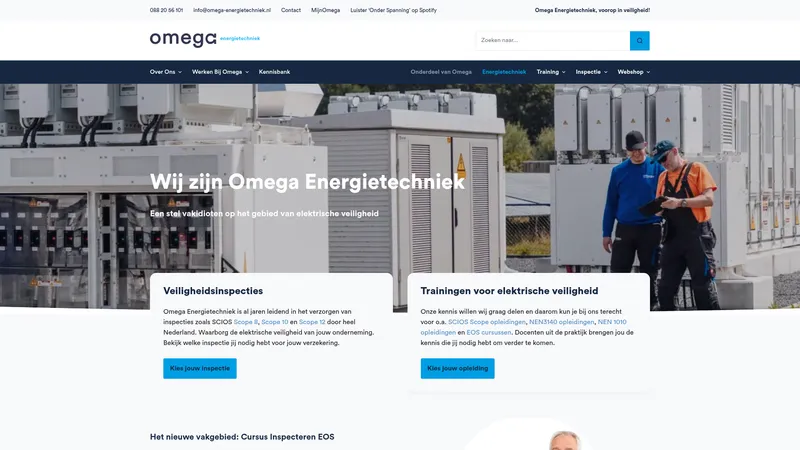 Website van Omega Energietechniek B.V