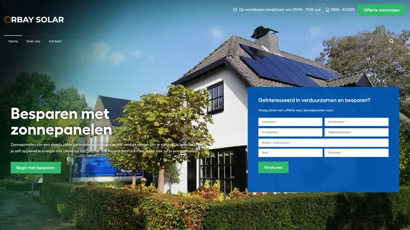 Website van Orbay Solar