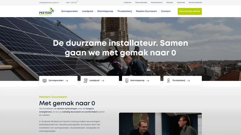 Website van Peeters Duurzaam