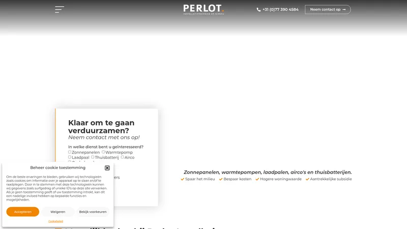 Website van Perlot