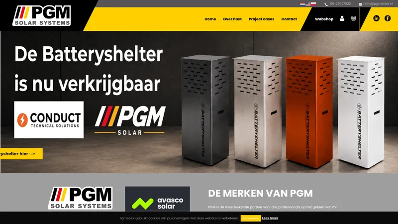 Website van PGM solar