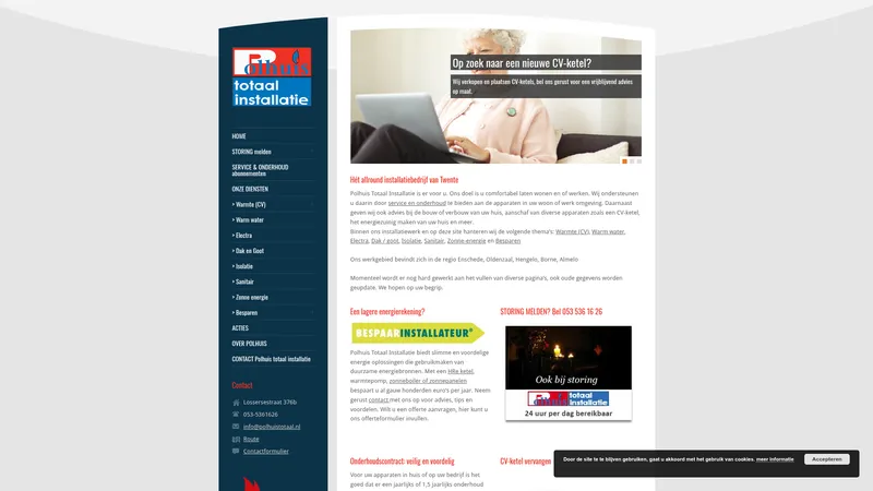 Website van Polhuis Totaal Installatie