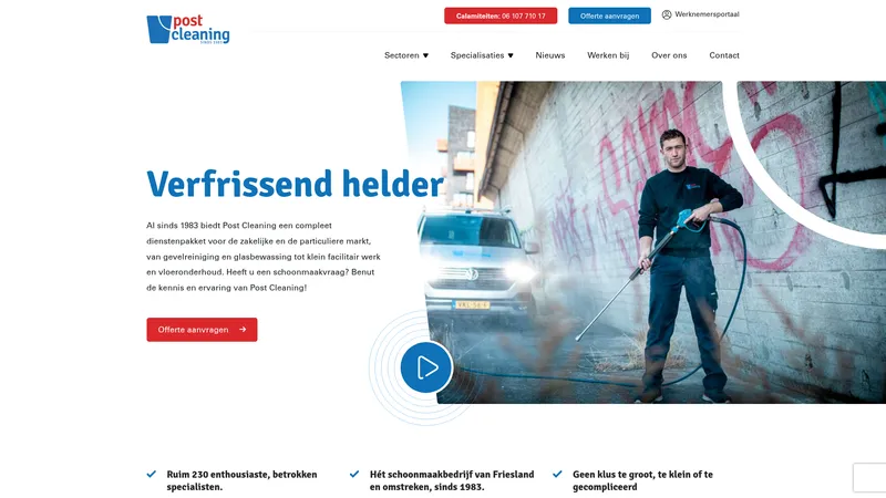 Website van Post Cleaning