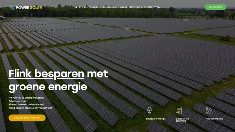 Website van Power Solar Energy