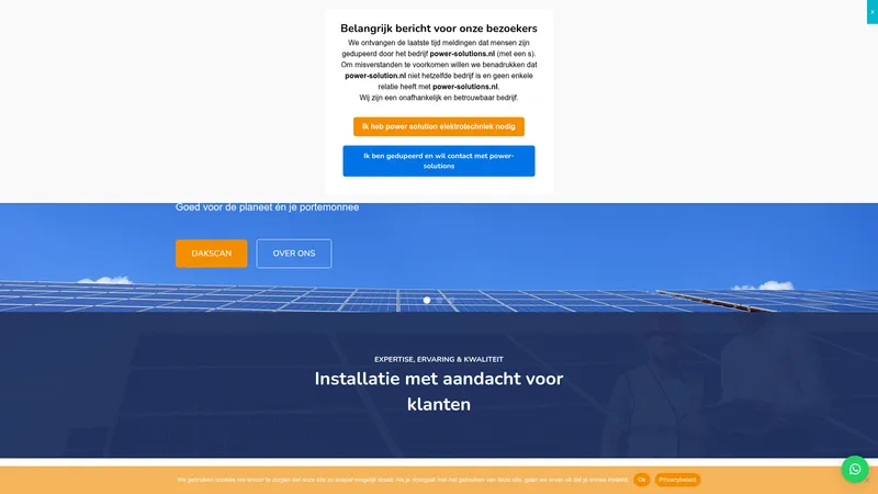 Website van Power Solution Elektrotechniek