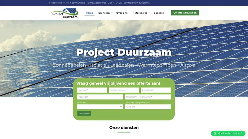 Website van Project Duurzaam