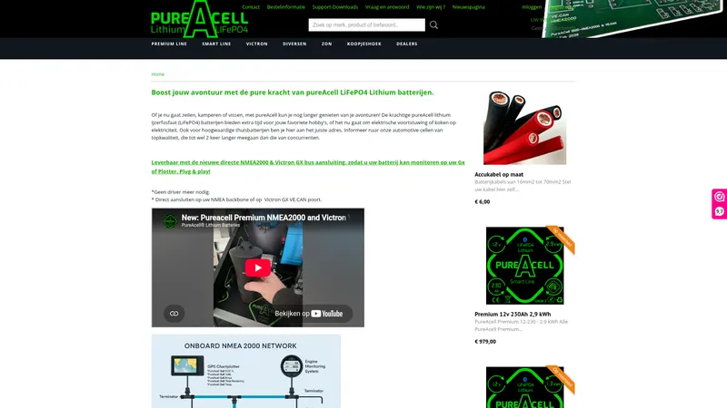 Website van pureAcell B.V