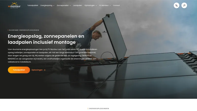 Website van PV monteur