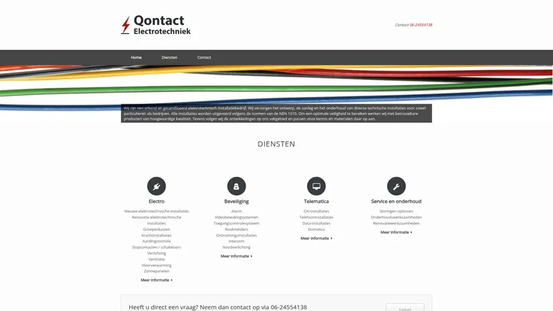 Website van Qontact Electrotechniek