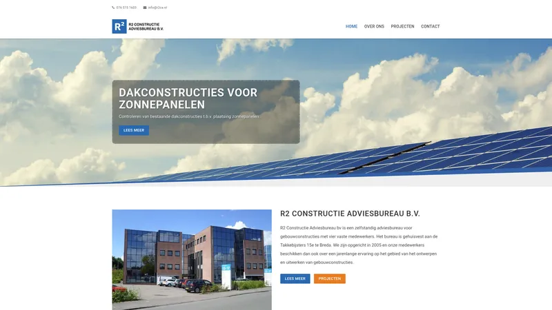 Website van R Constructie Adviesbureau B.V