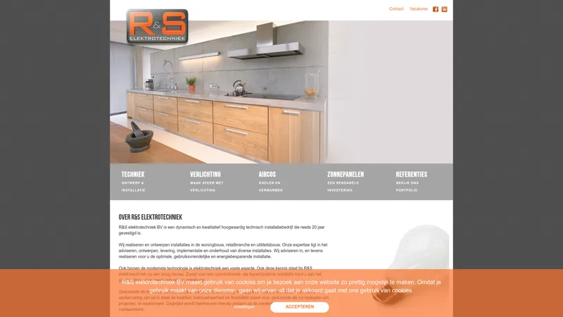 Website van R&S Elektrotechniek BV