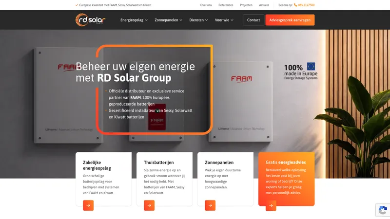 Website van RD Solar