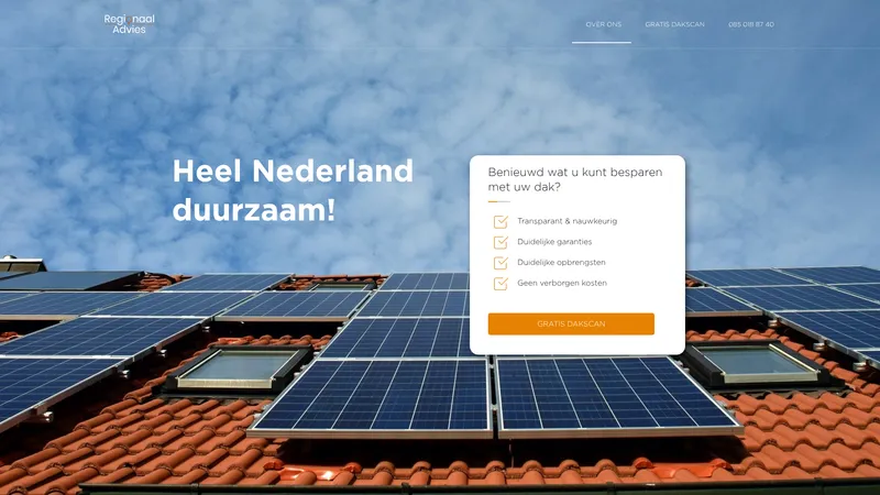 Website van Regionaal Advies B.V.