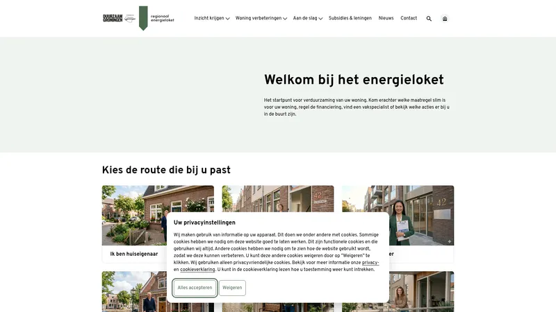 Website van Regionaal Energieloket
