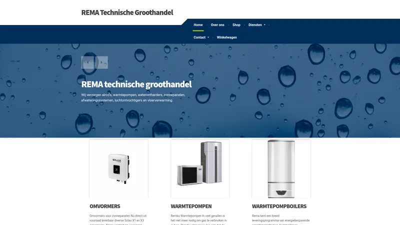Website van REMA Technische Groothandel