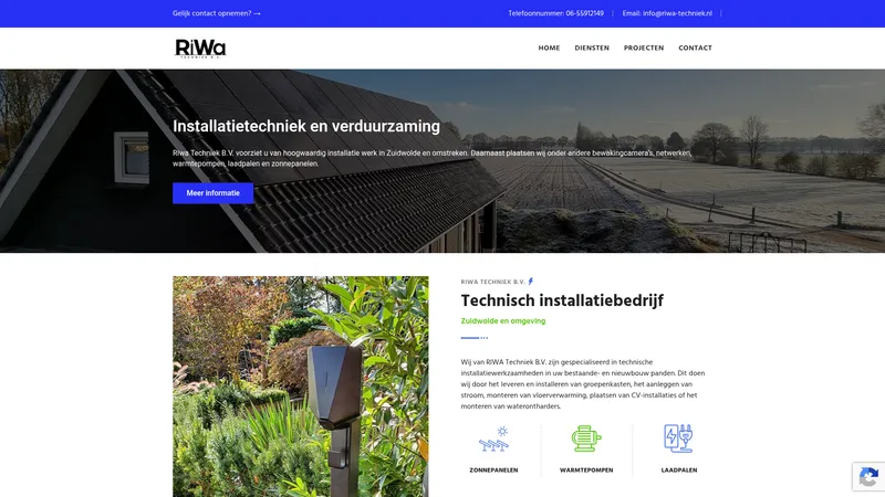 Website van RiWa Techniek