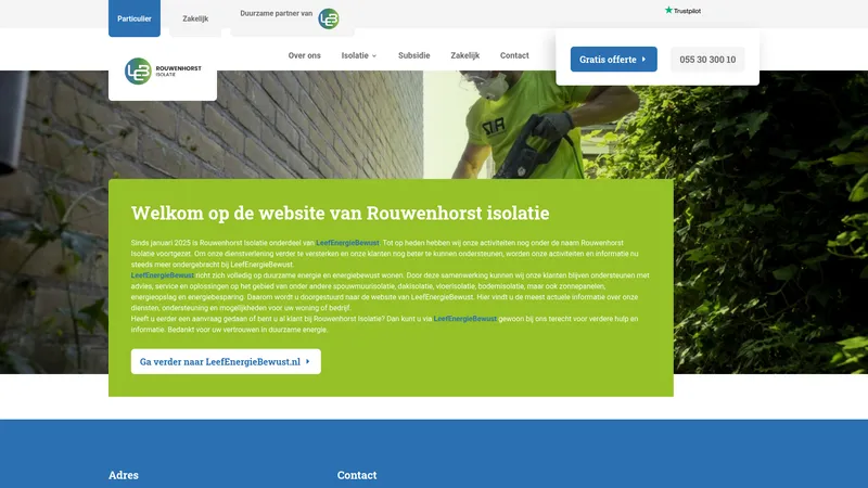 Website van Rouwenhorst Isolatie BV