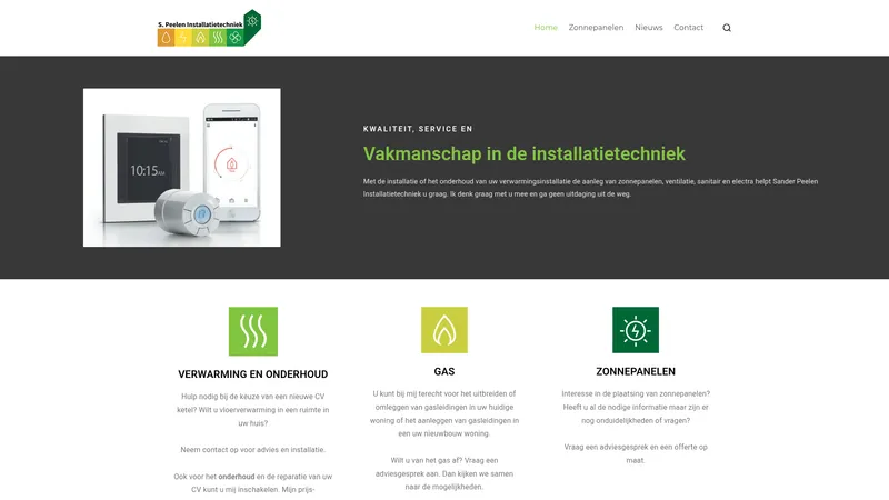 Website van S. Peelen Installatietechniek