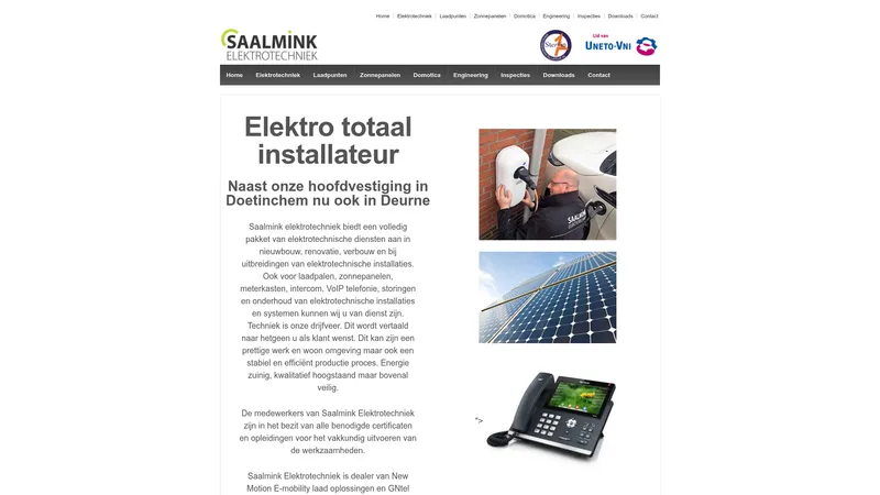 Website van Saalmink Elektrotechniek