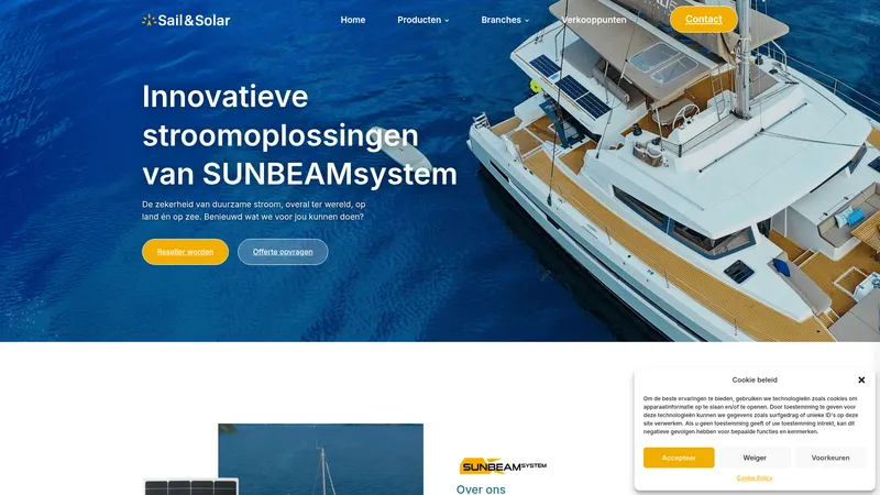 Website van Sail & Solar
