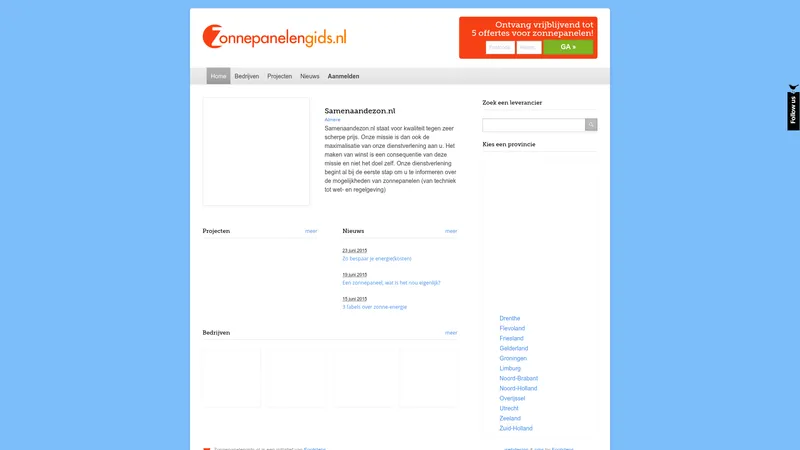 Website van Samenaandezon.nl