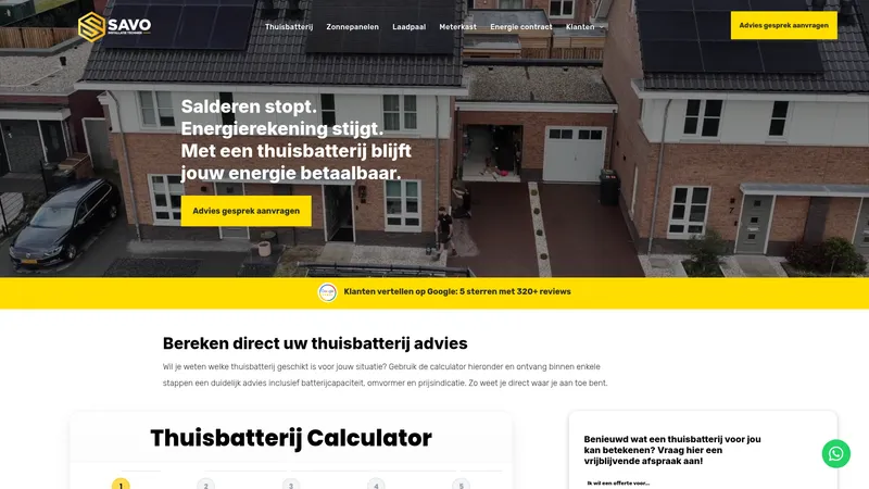 Website van Savo Solar Systemen